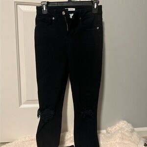 Good American Black Distressed Jeans